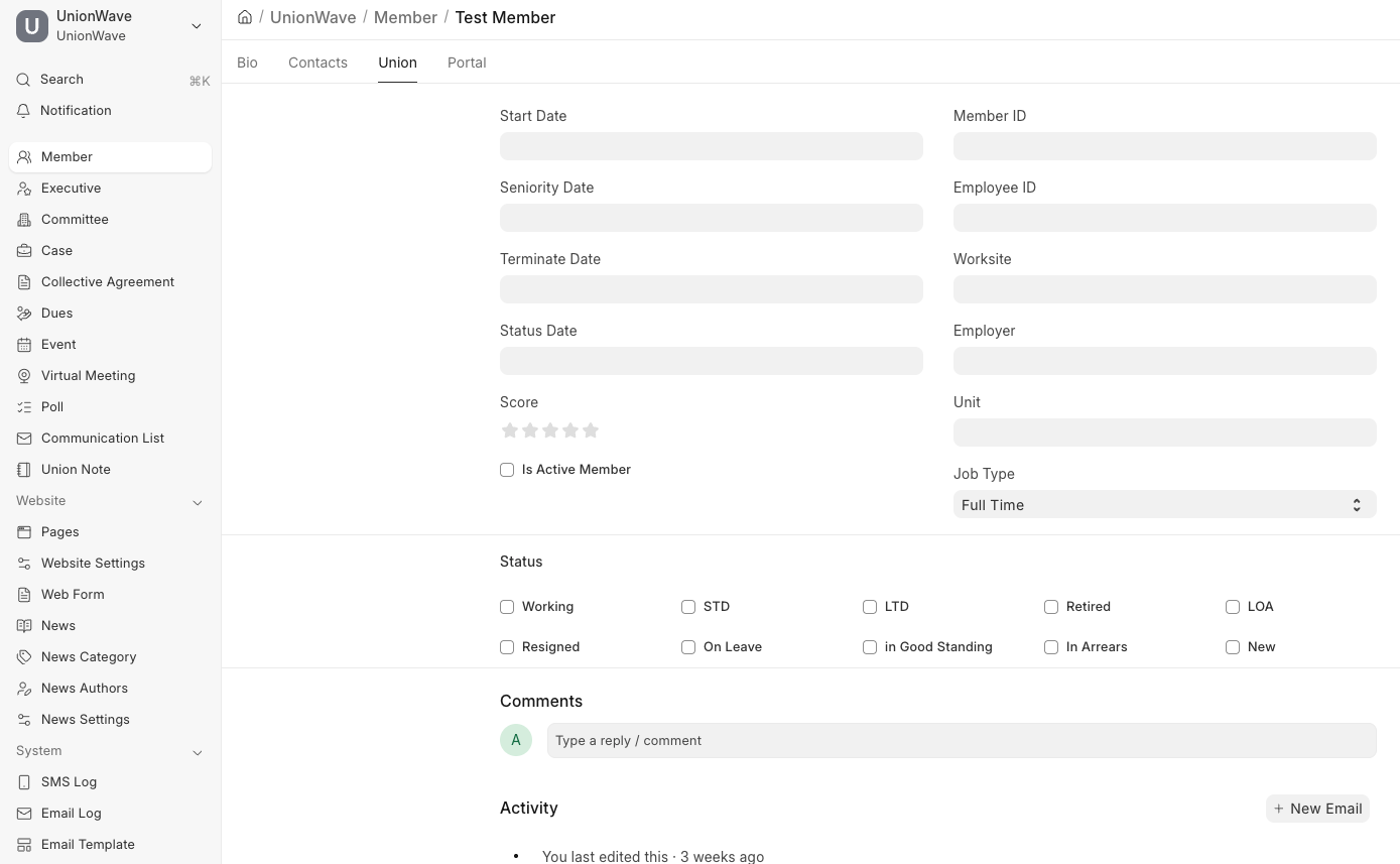 Member tools on the portal
